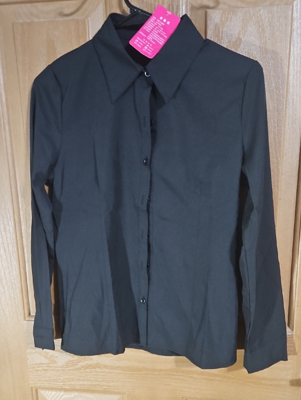 Classic Black Button-Up Blouse - Women's Long Sleeve